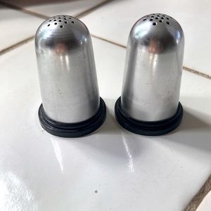 VTG Mid Century Art Deco Salt n Pepper Aluminum + Bonus Set